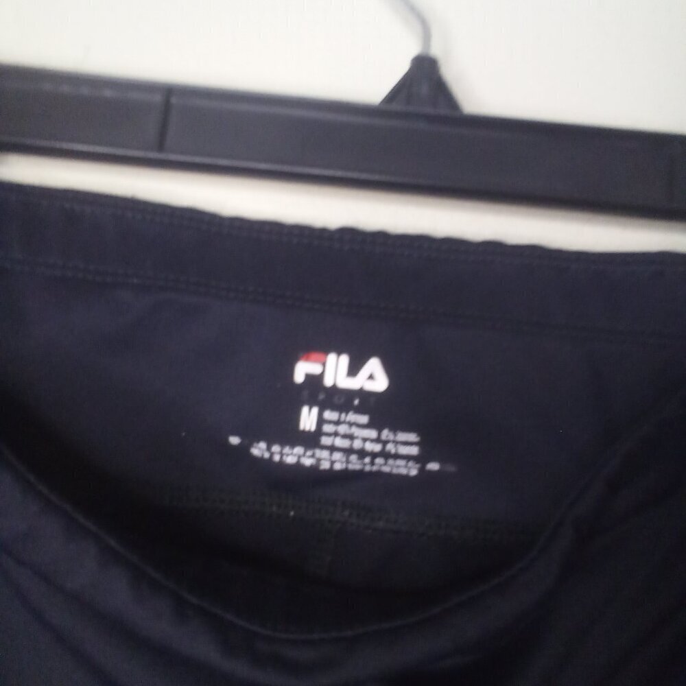Fila Capri Leggings Women M Sport Active Leg Cut-Out Zip Pocket Black - Picture 8 of 13